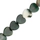 Natural stone bead Heart 10mm Greige green